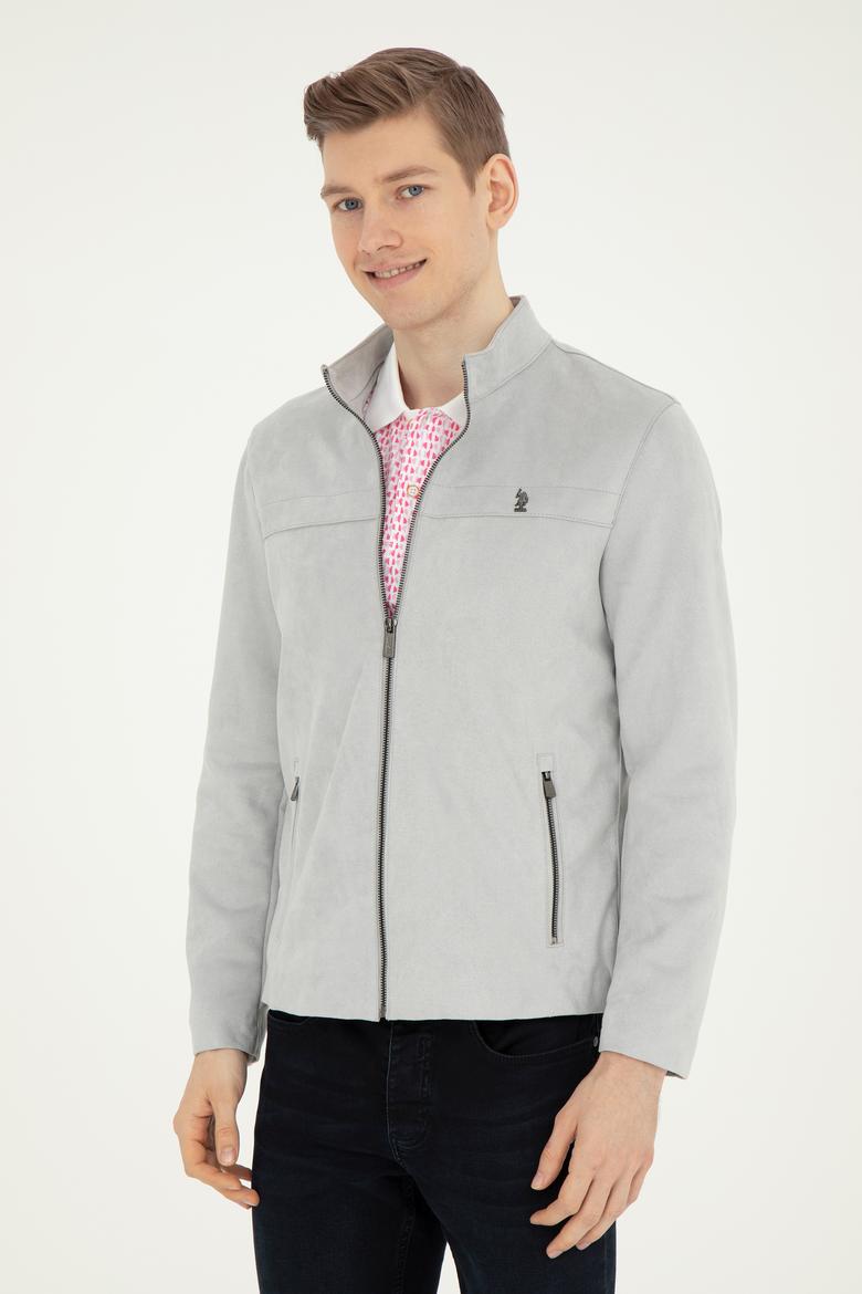 Erkek Gri Deri Ceket - 50289046009