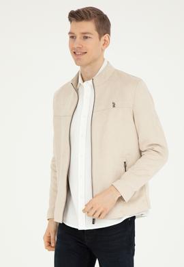 Erkek Bej Deri Ceket - 50289046018