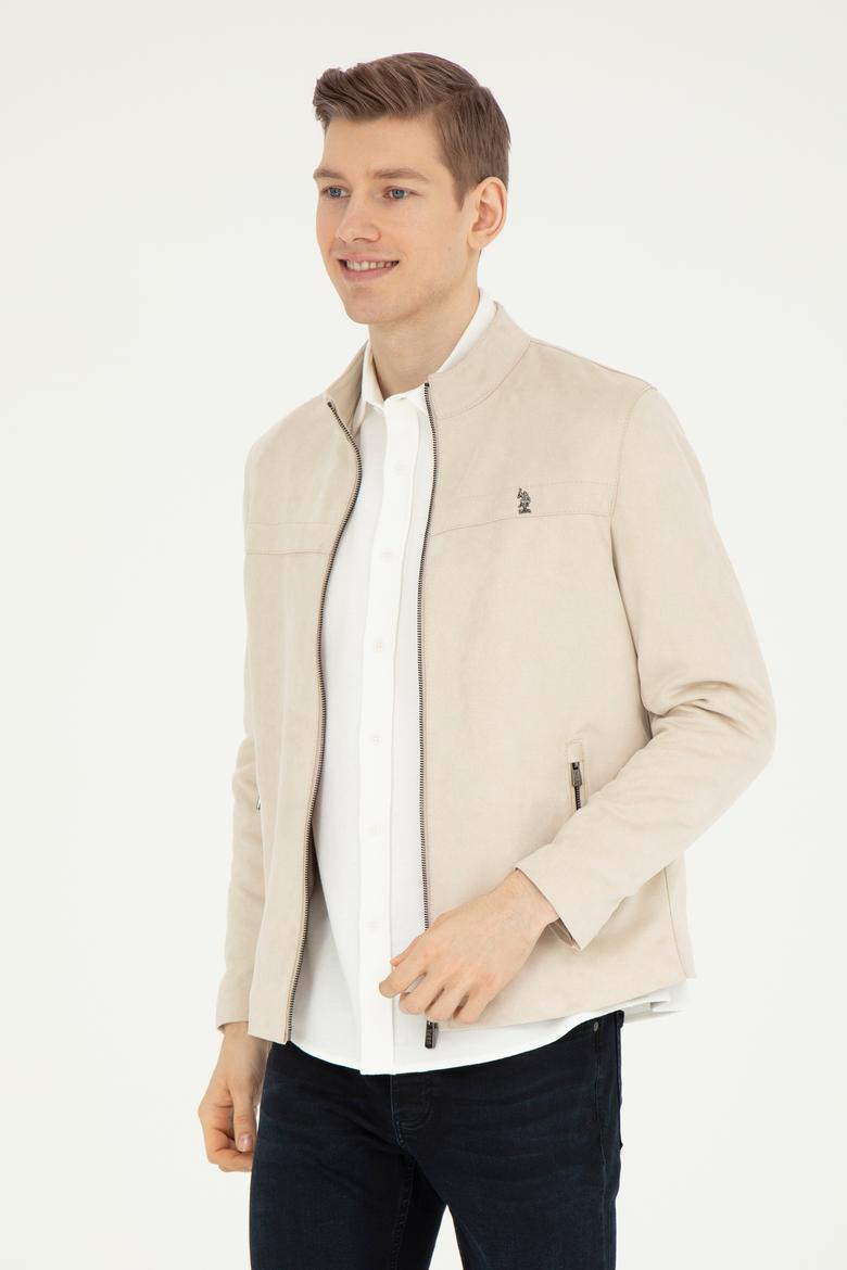 Erkek Bej Deri Ceket - 50289046018