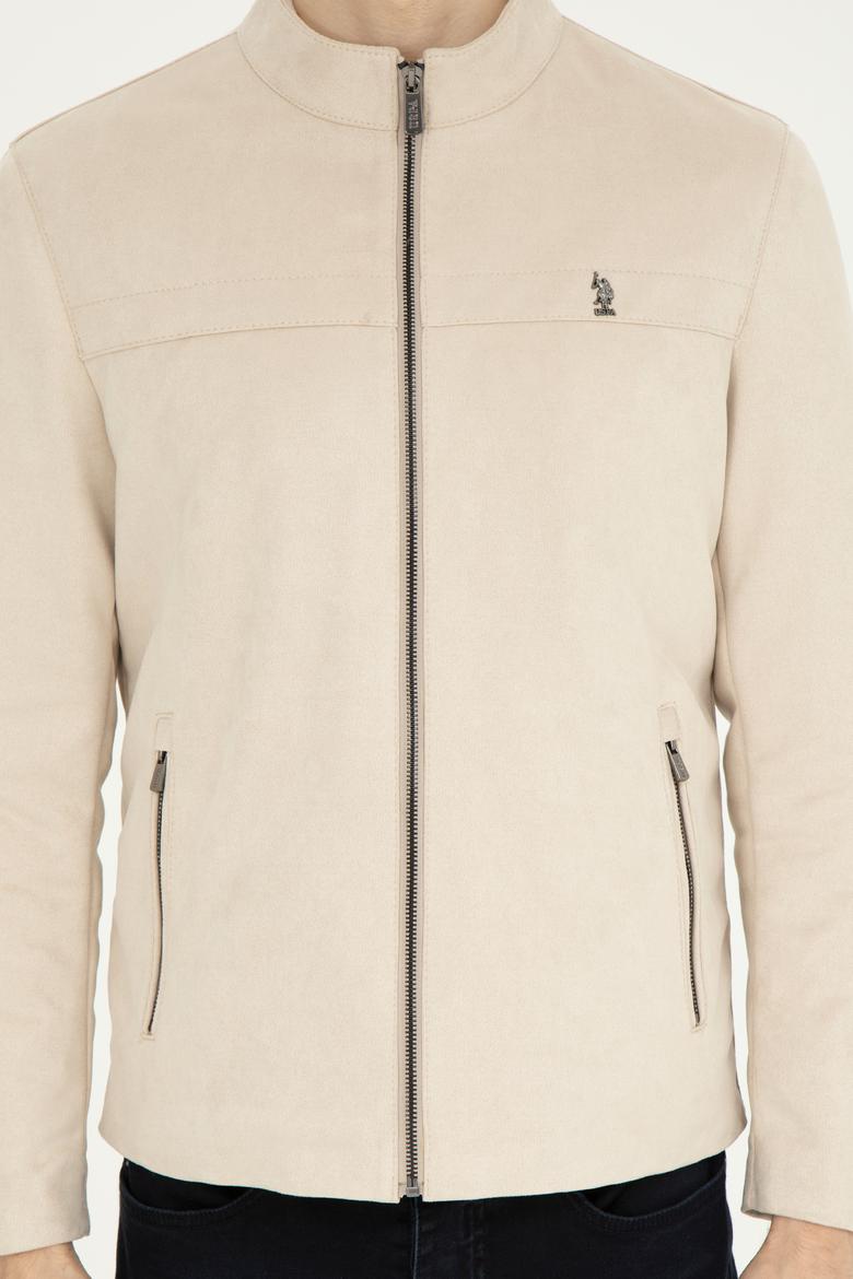 Erkek Bej Deri Ceket - 50289046018