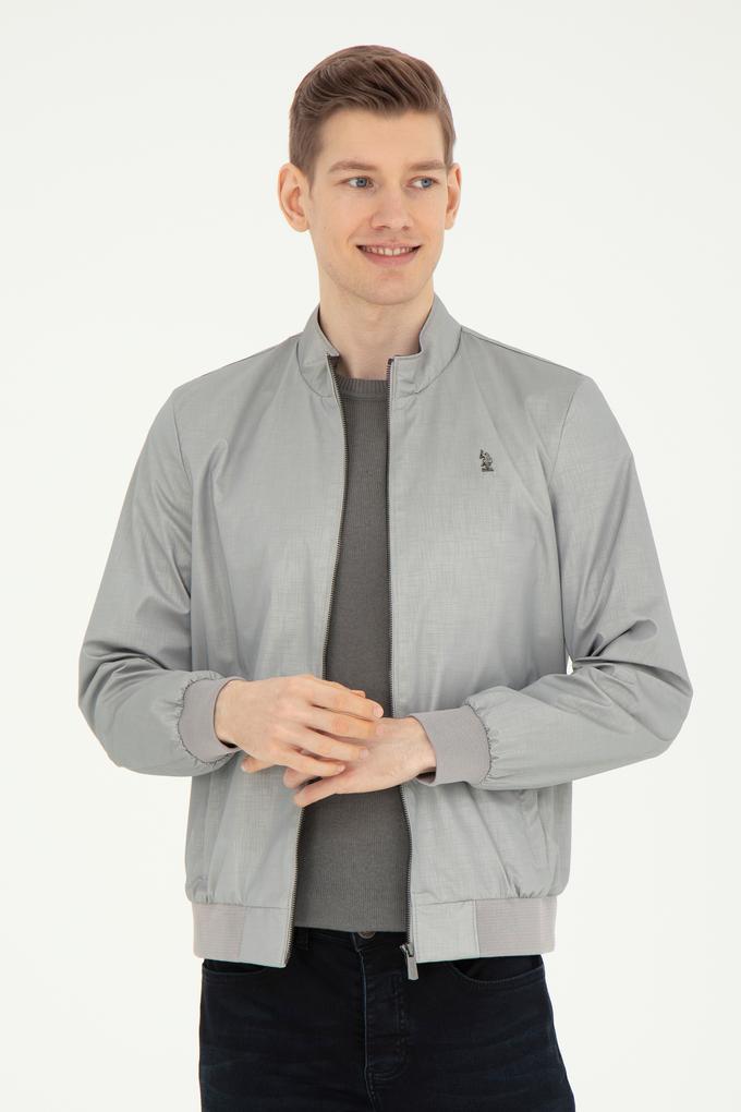 Erkek Gri Deri Ceket