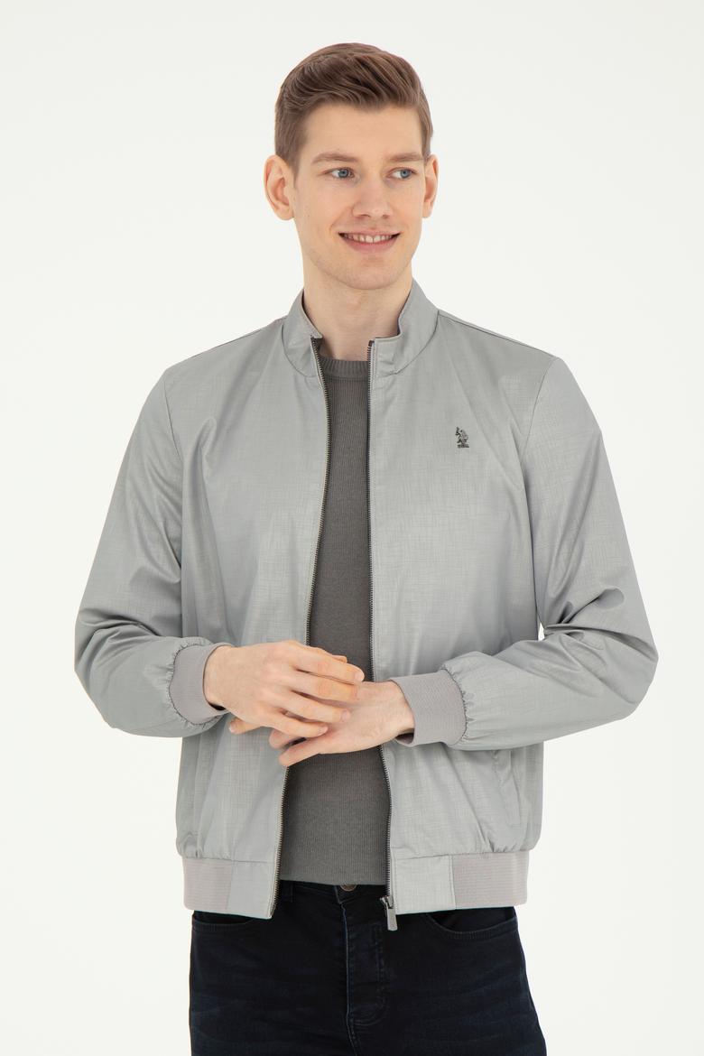 Erkek Gri Deri Ceket