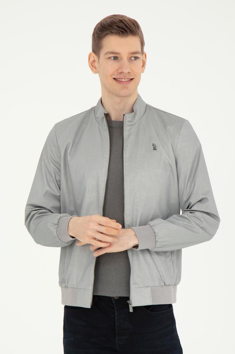 Erkek Gri Deri Ceket