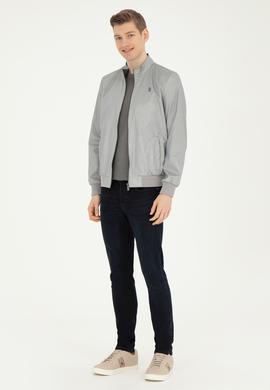 Erkek Gri Deri Ceket - 50289047010