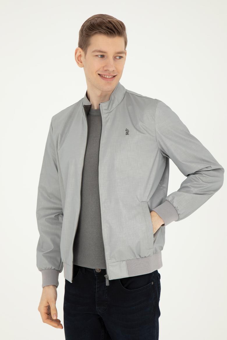 Erkek Gri Deri Ceket - 50289047010