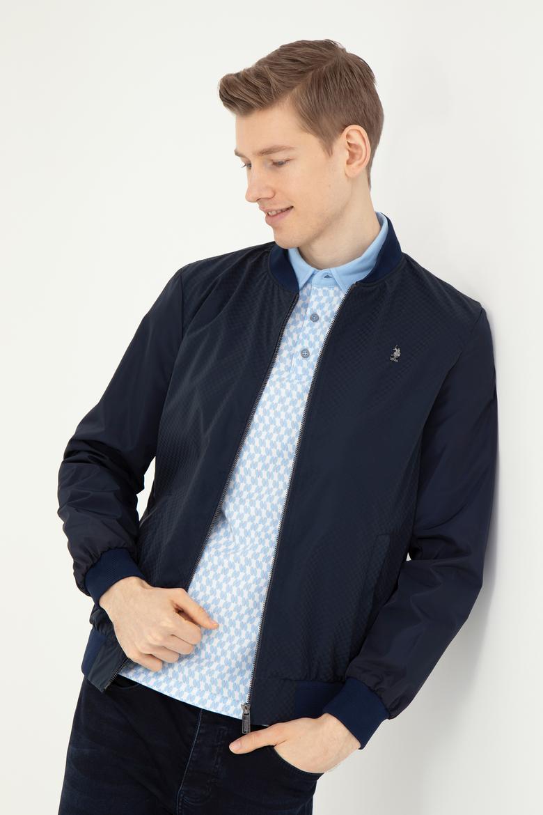 Erkek Lacivert Deri Ceket