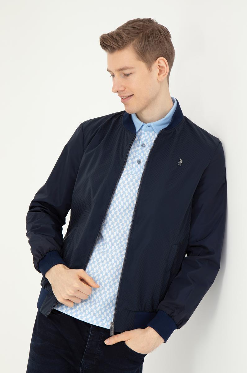 Erkek Lacivert Deri Ceket