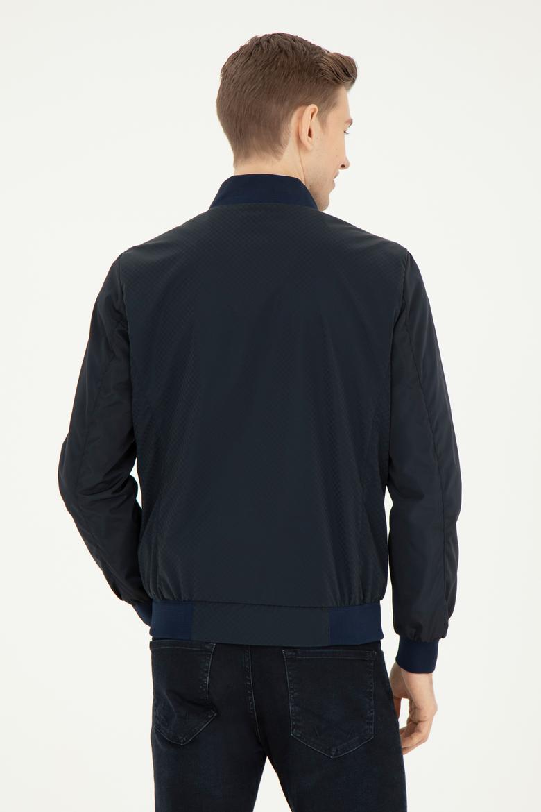 Erkek Lacivert Deri Ceket - 50289050009