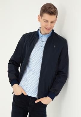 Erkek Lacivert Deri Ceket - 50289050009