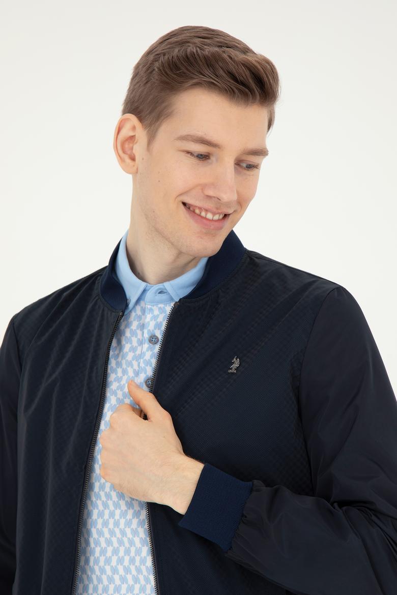 Erkek Lacivert Deri Ceket - 50289050009