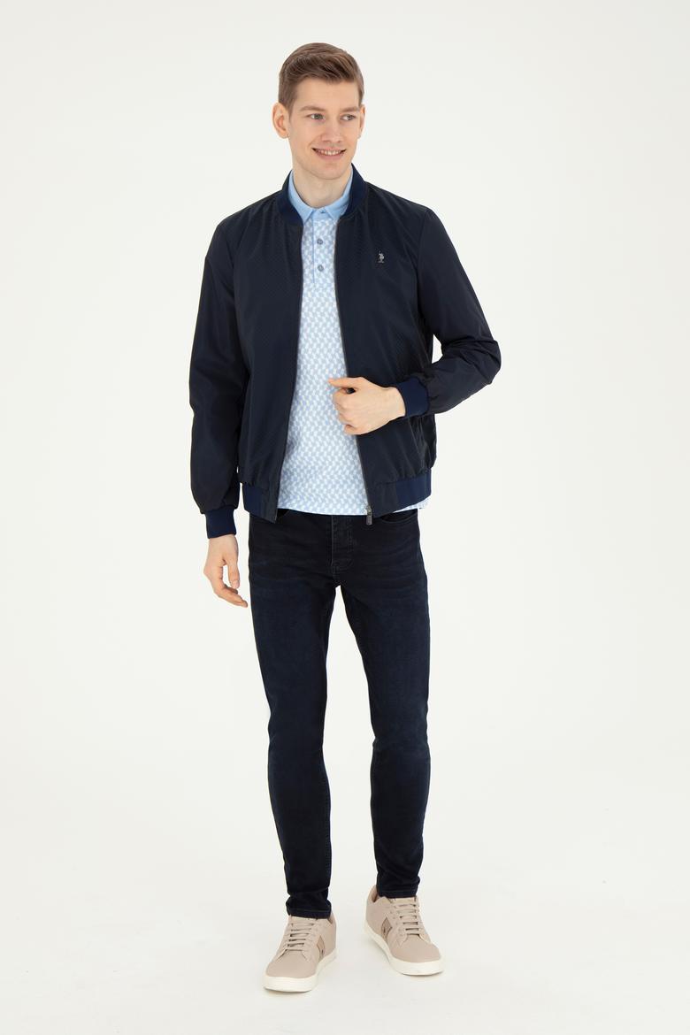 Erkek Lacivert Deri Ceket - 50289050009