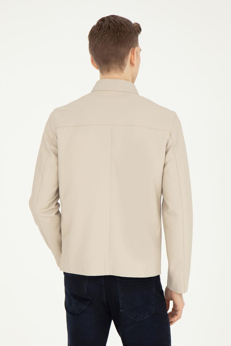 Erkek Taş Deri Ceket - 50289101009