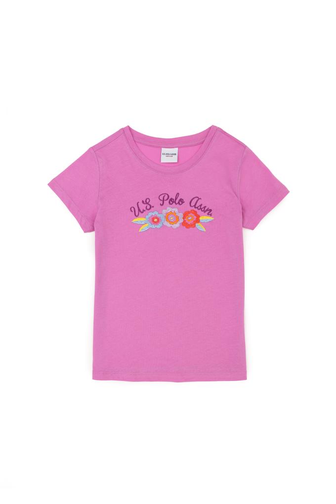 Kız Çocuk Menekşe Bisiklet Yaka Tişört