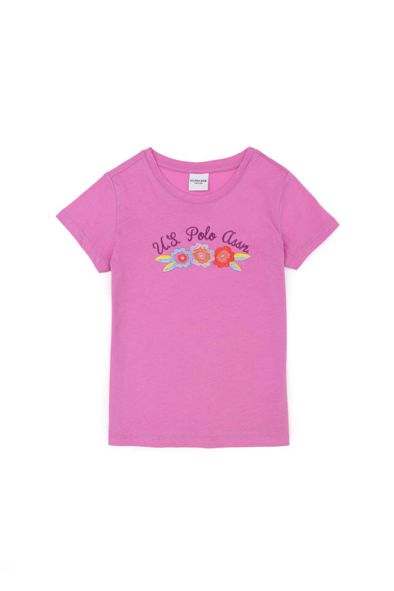 Kız Çocuk Menekşe Bisiklet Yaka Tişört