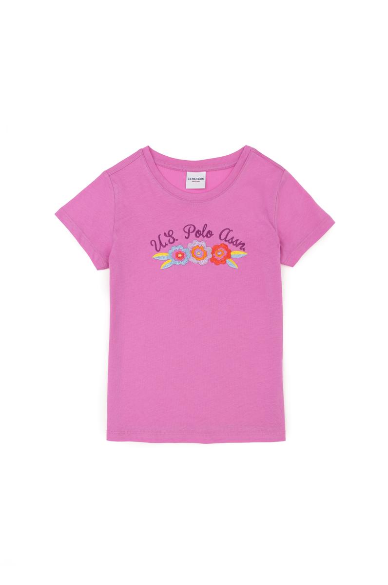 Kız Çocuk Menekşe Bisiklet Yaka Tişört