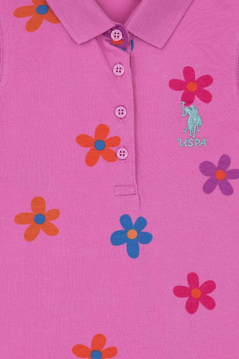 Kız Çocuk Menekşe Polo Yaka Kolsuz Örme Elbise - 50283280018