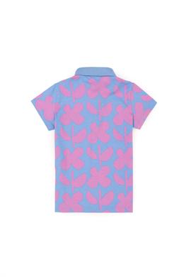 Kız Çocuk Koyu Mavi Polo Yaka Tişört - 50283350009