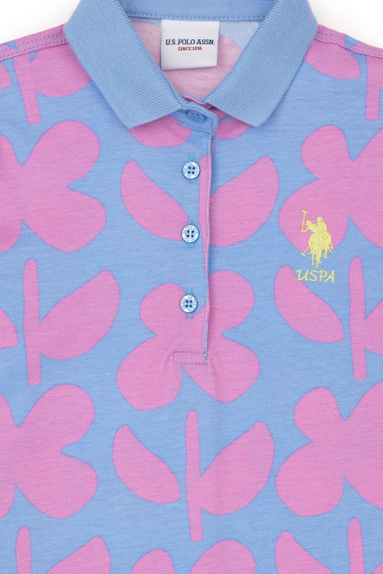 Kız Çocuk Koyu Mavi Polo Yaka Tişört - 50283350009