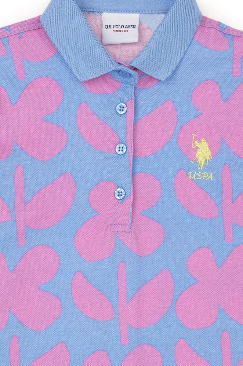 Kız Çocuk Koyu Mavi Polo Yaka Tişört