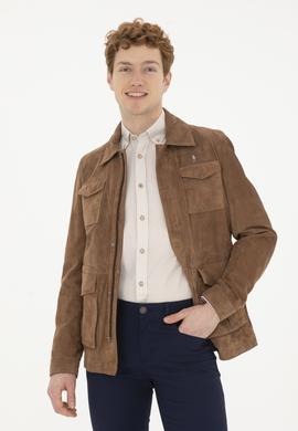 Erkek Taba Deri Ceket - 50288936009