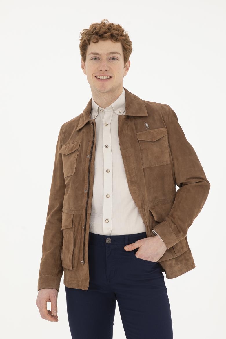 Erkek Taba Deri Ceket - 50288936009