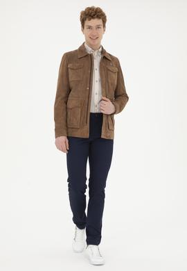 Erkek Taba Deri Ceket - 50288936009