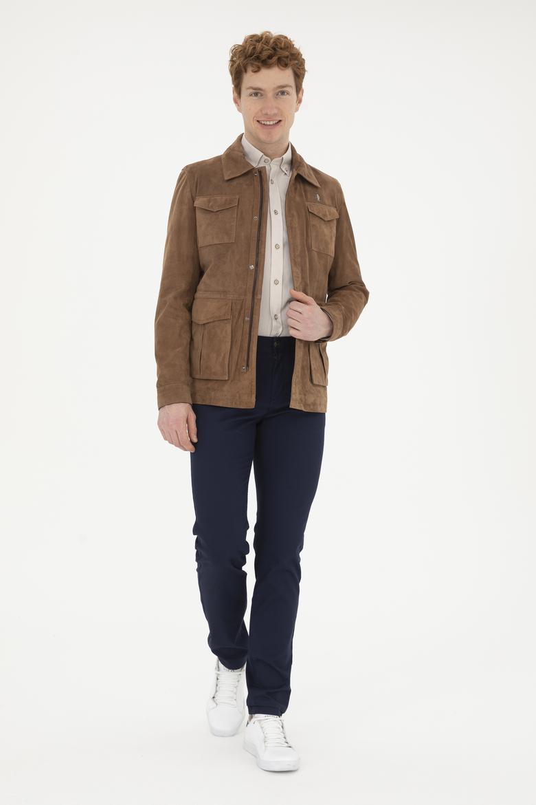 Erkek Taba Deri Ceket - 50288936009