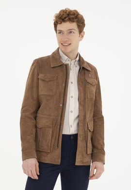 Erkek Taba Deri Ceket - 50288936009