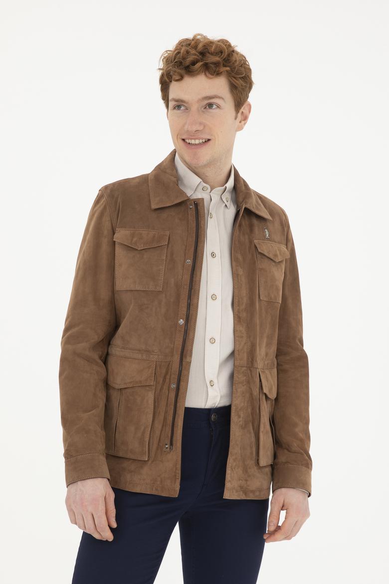 Erkek Taba Deri Ceket - 50288936009