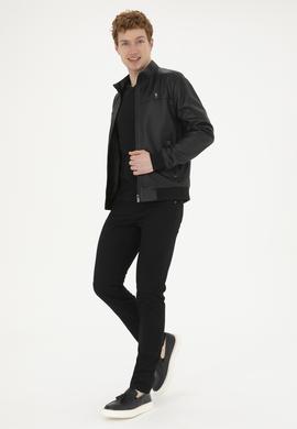 Erkek Siyah Deri Ceket - 50288938026