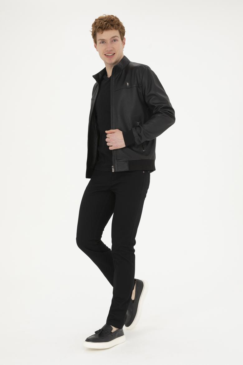 Erkek Siyah Deri Ceket - 50288938026