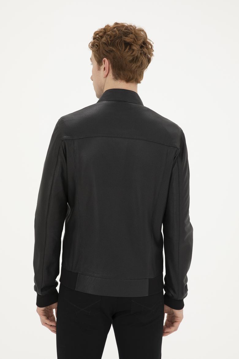 Erkek Siyah Deri Ceket - 50288938026