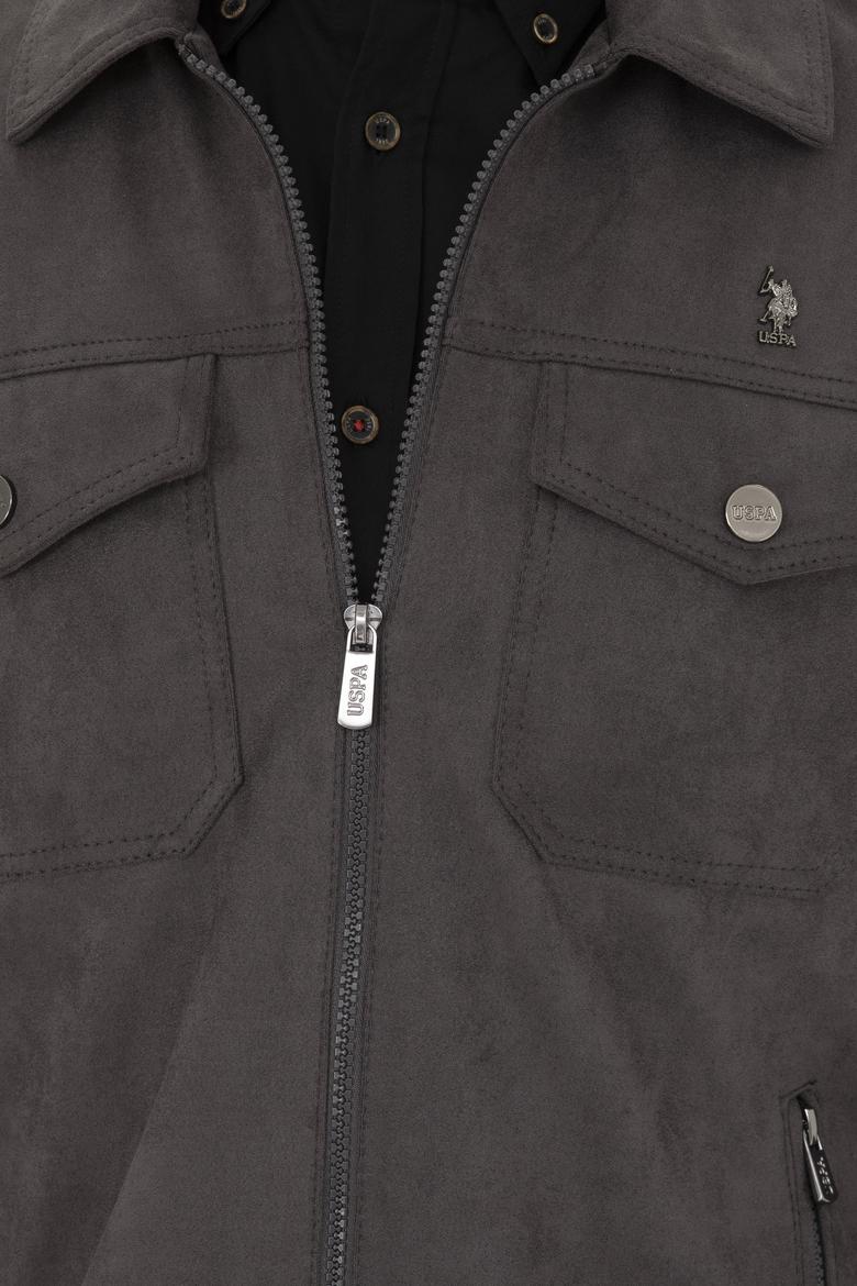 Erkek Antrasit Deri Ceket - 50289049020