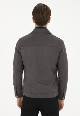Erkek Antrasit Deri Ceket - 50289049020