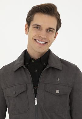 Erkek Antrasit Deri Ceket - 50289049020