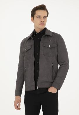 Erkek Antrasit Deri Ceket - 50289049020