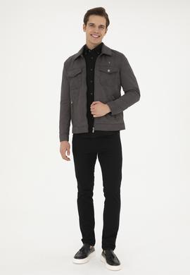 Erkek Antrasit Deri Ceket - 50289049020