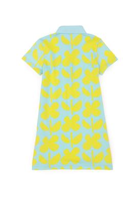 Kız Çocuk Mint Polo Yaka Kısa Kollu Örme Elbise - 50283330038