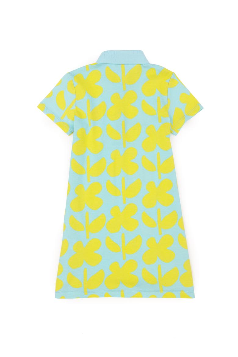 Kız Çocuk Mint Polo Yaka Kısa Kollu Örme Elbise - 50283330038