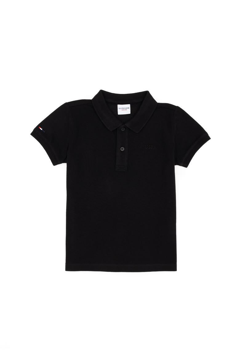 Erkek Çocuk Siyah Basic Polo Yaka Tişört - 50292129018