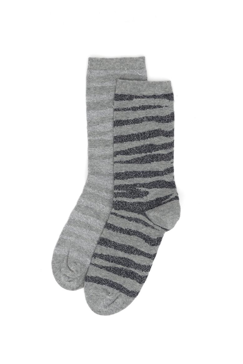 Kadın Gri Melanj Çorap