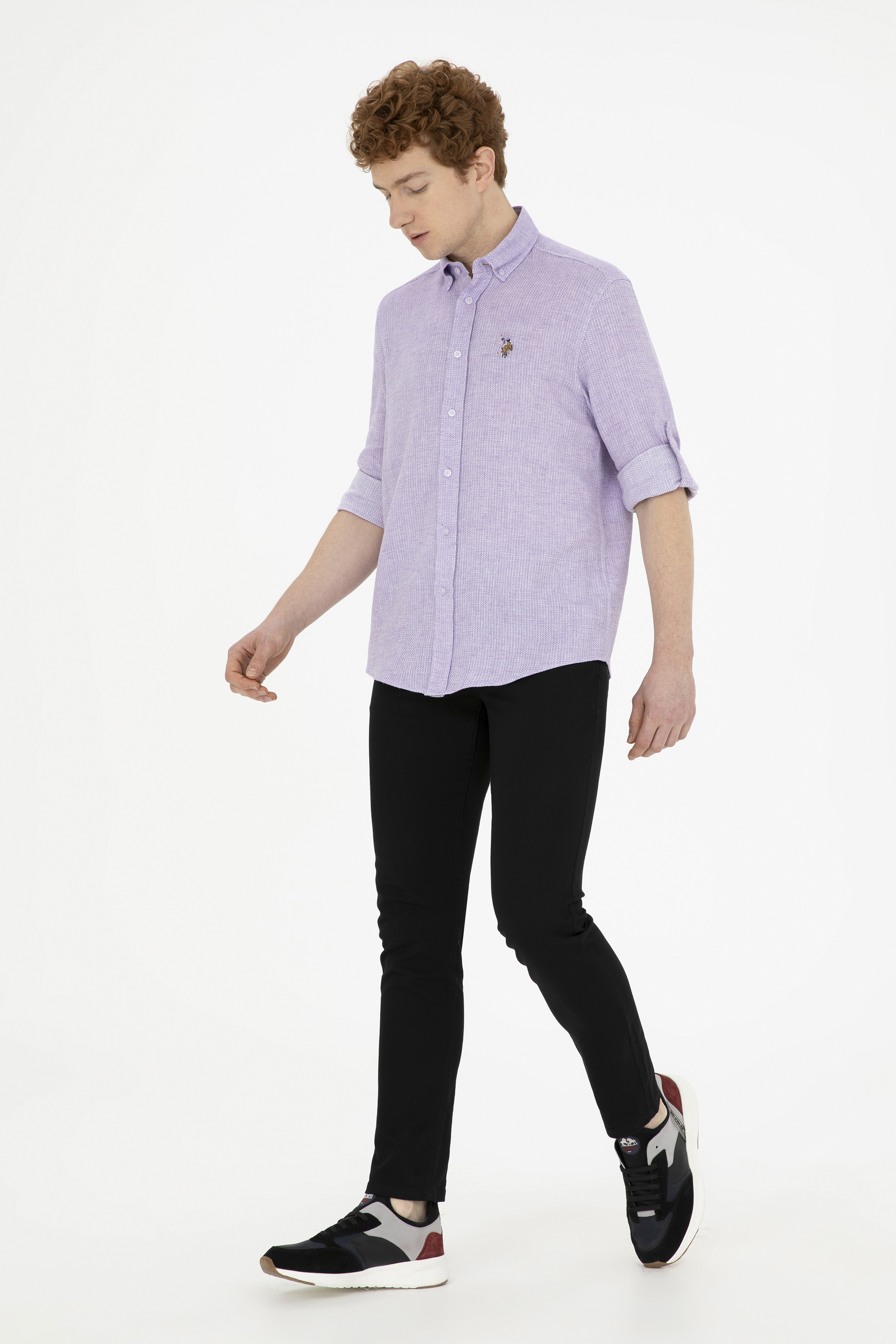 Erkek Slim Fit Siyah Kanvas Pantolon