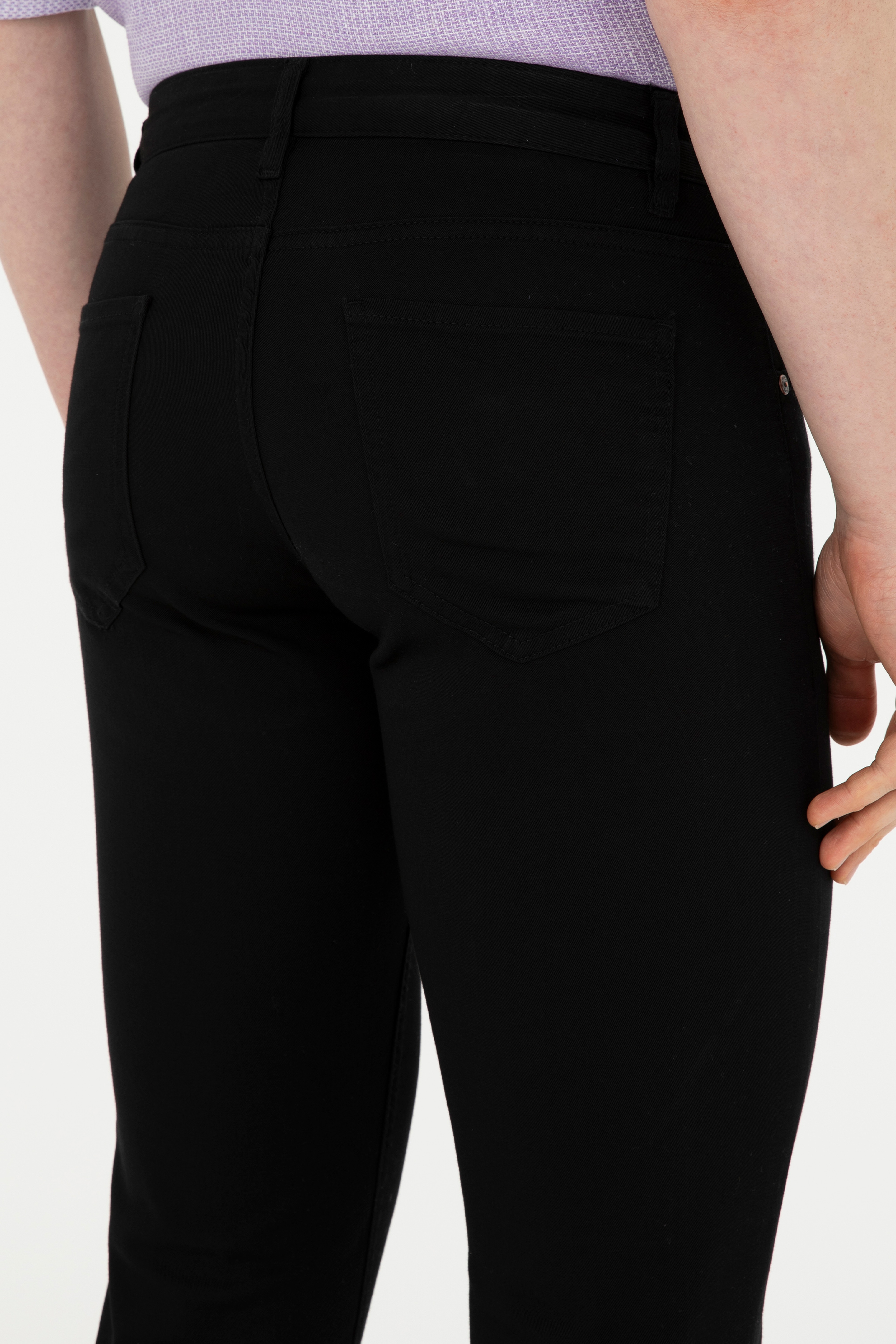 Erkek Slim Fit Siyah Kanvas Pantolon - Image 6