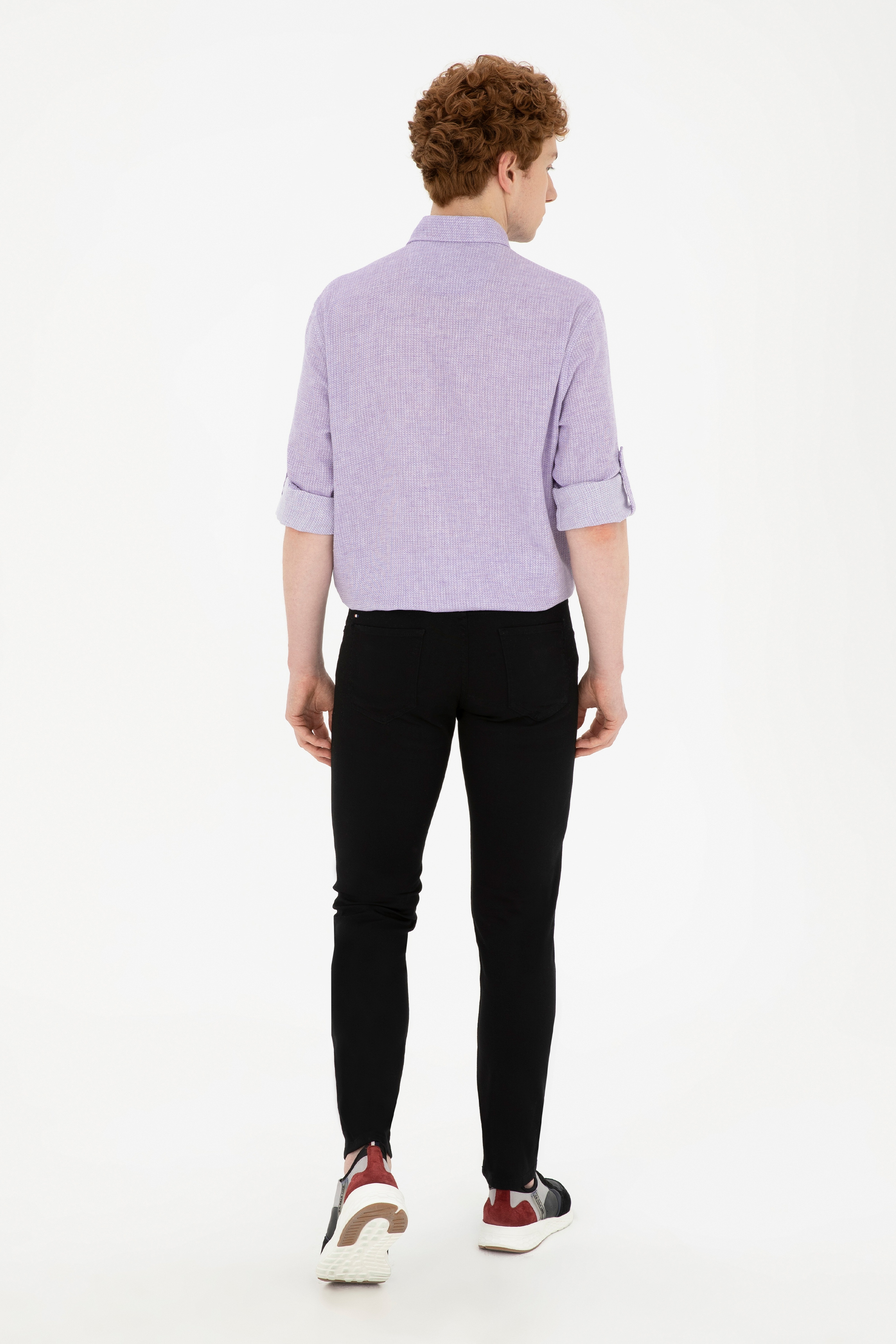 Erkek Slim Fit Siyah Kanvas Pantolon - Image 4