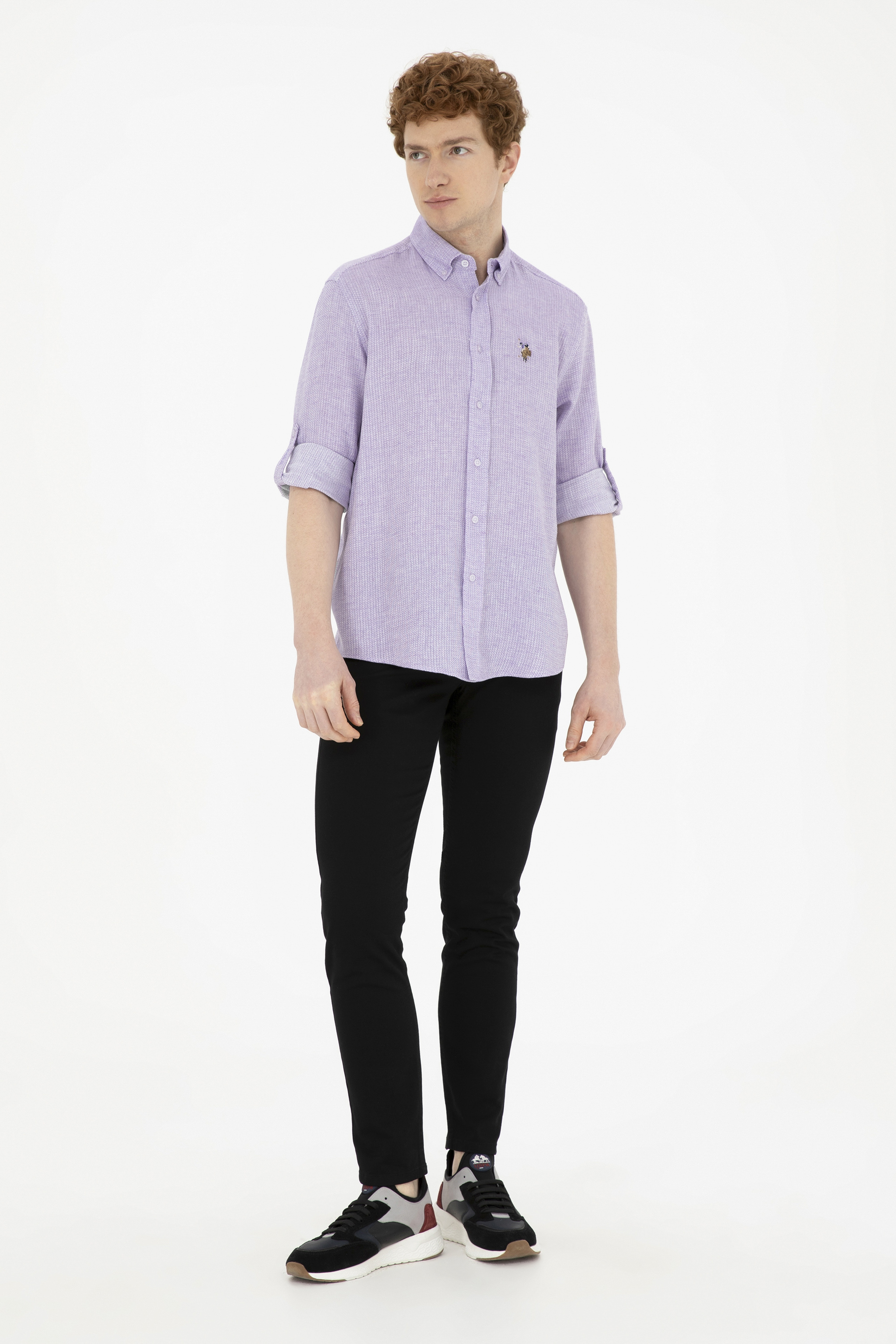Erkek Slim Fit Siyah Kanvas Pantolon