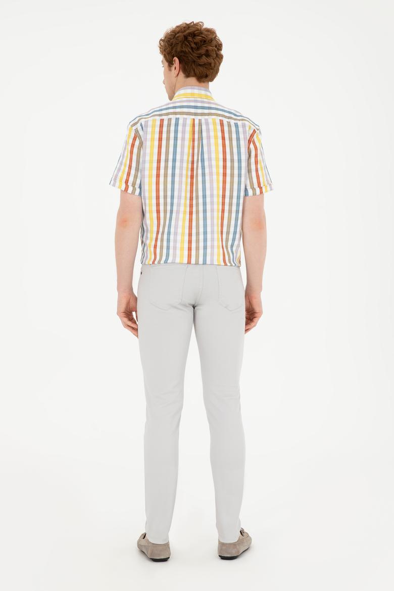 Erkek Açık Gri Kanvas Pantolon - 50289420367