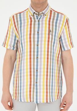 Erkek Haki Kısa Kollu Gömlek - 50283712005