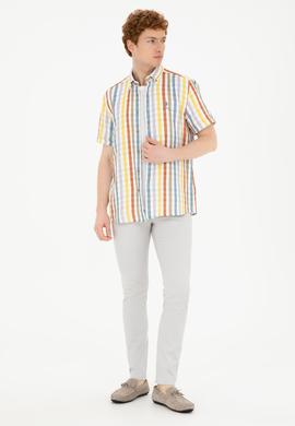 Erkek Haki Kısa Kollu Gömlek - 50283712005