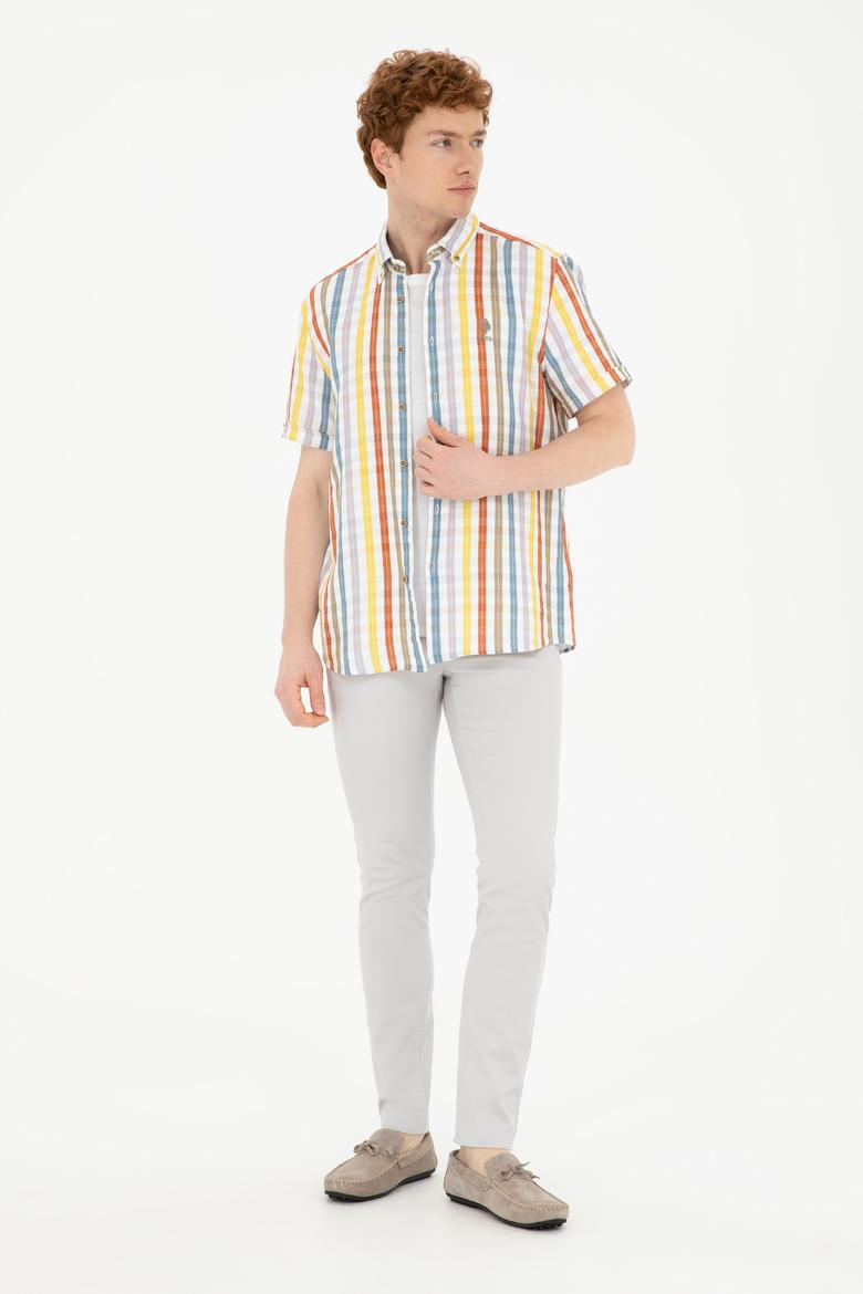 Erkek Haki Kısa Kollu Gömlek - 50283712005