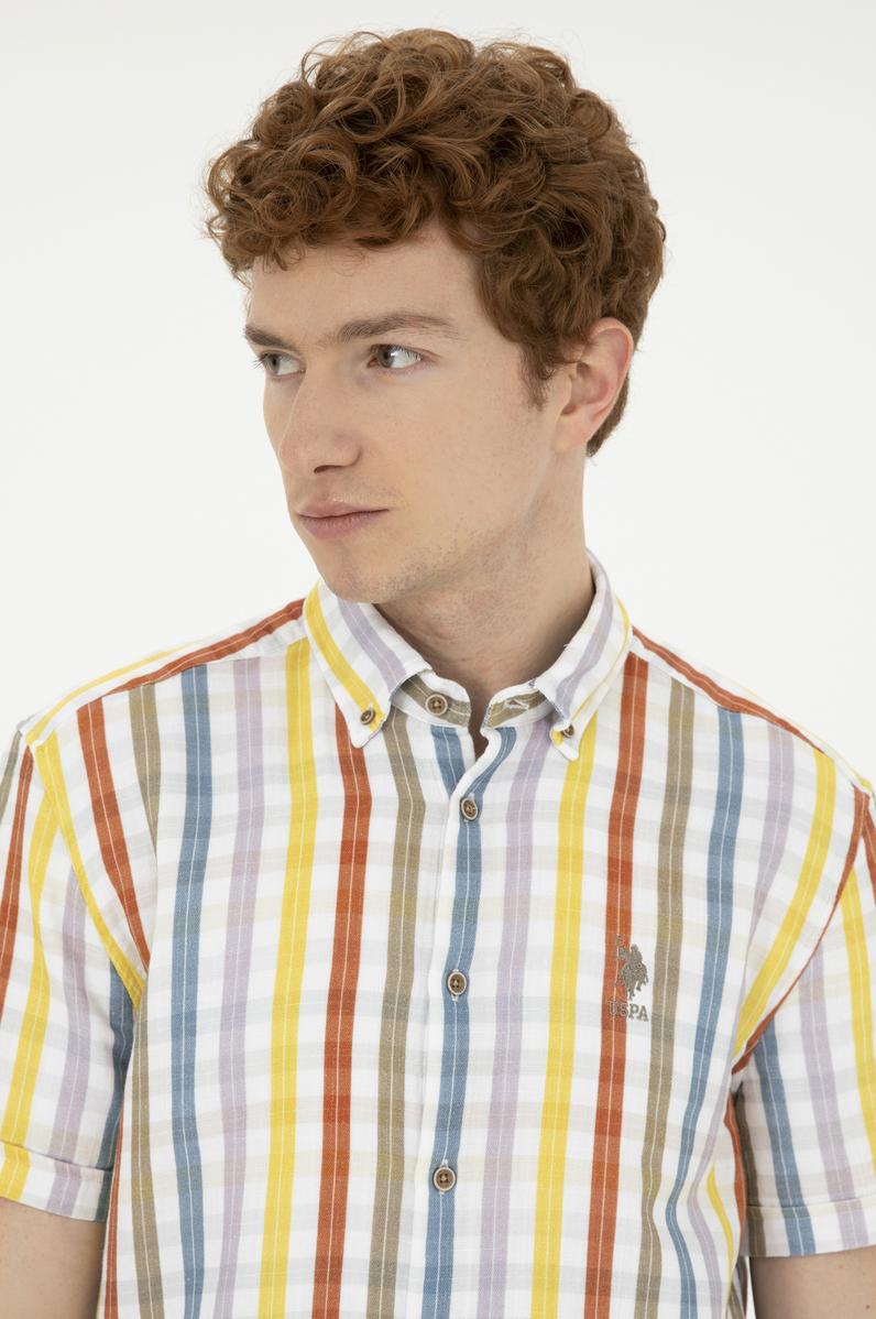 Erkek Haki Kısa Kollu Gömlek